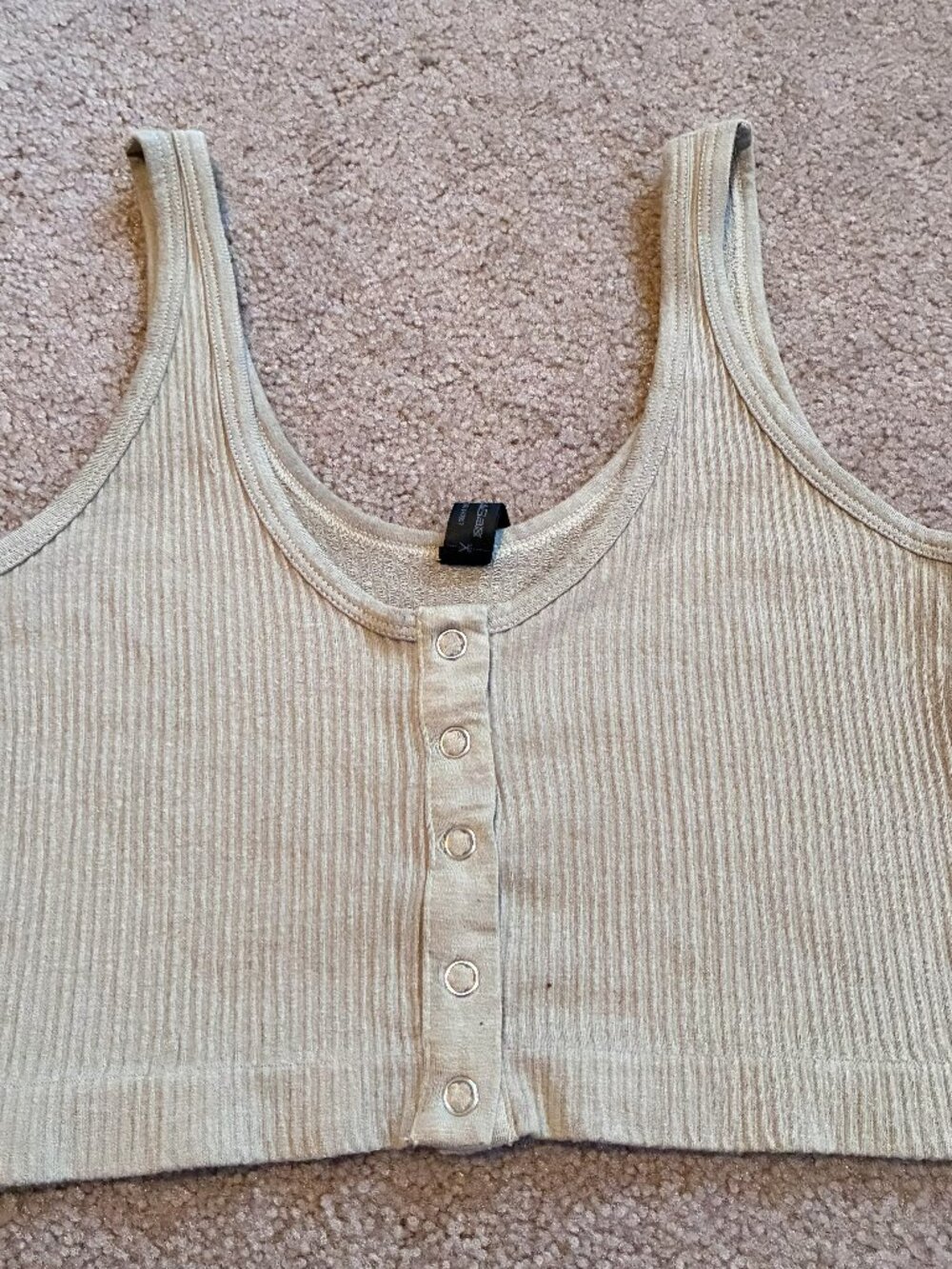 Out From Under Moss Buttoned Crop Top